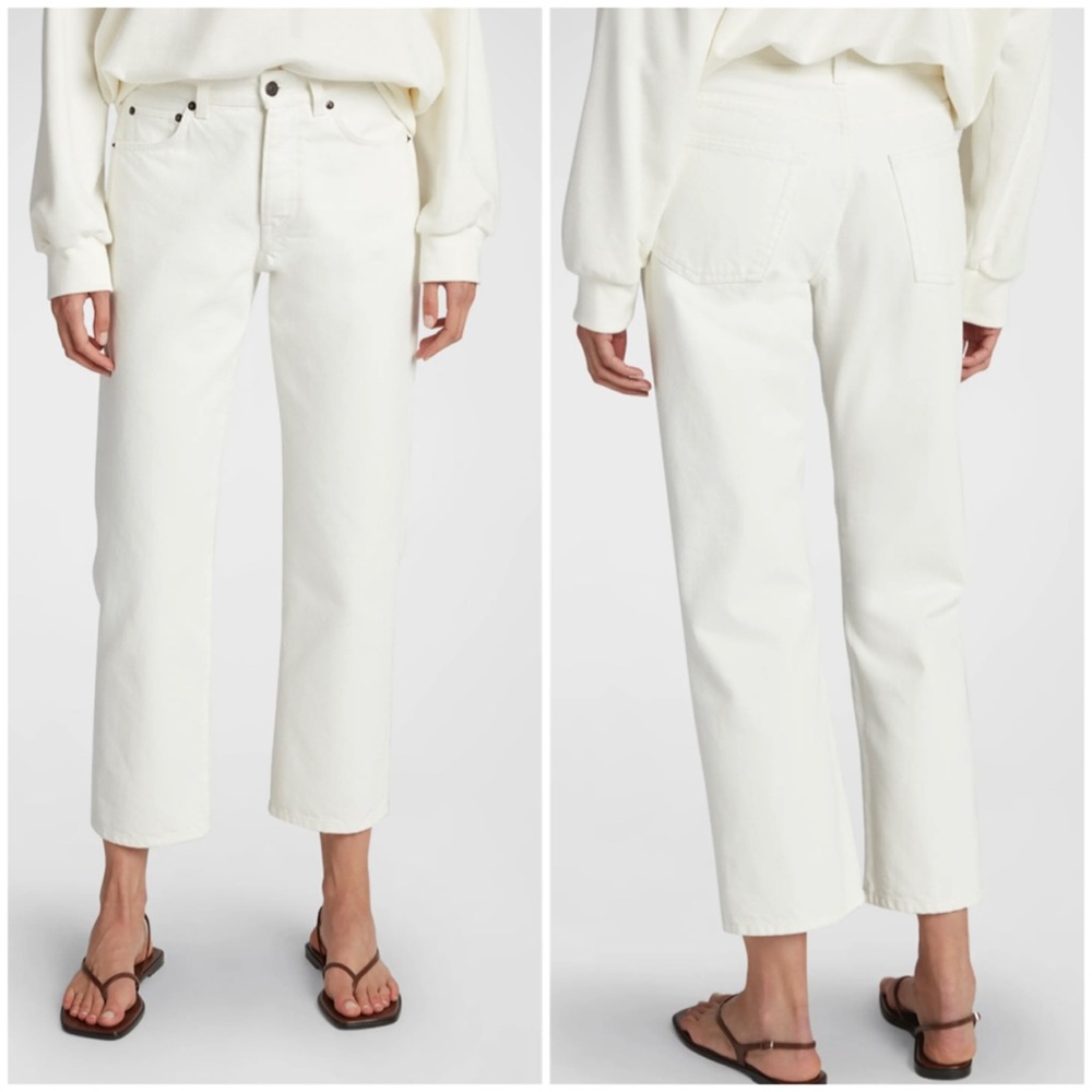 The Row Cream Ankle & Cropped Jeans